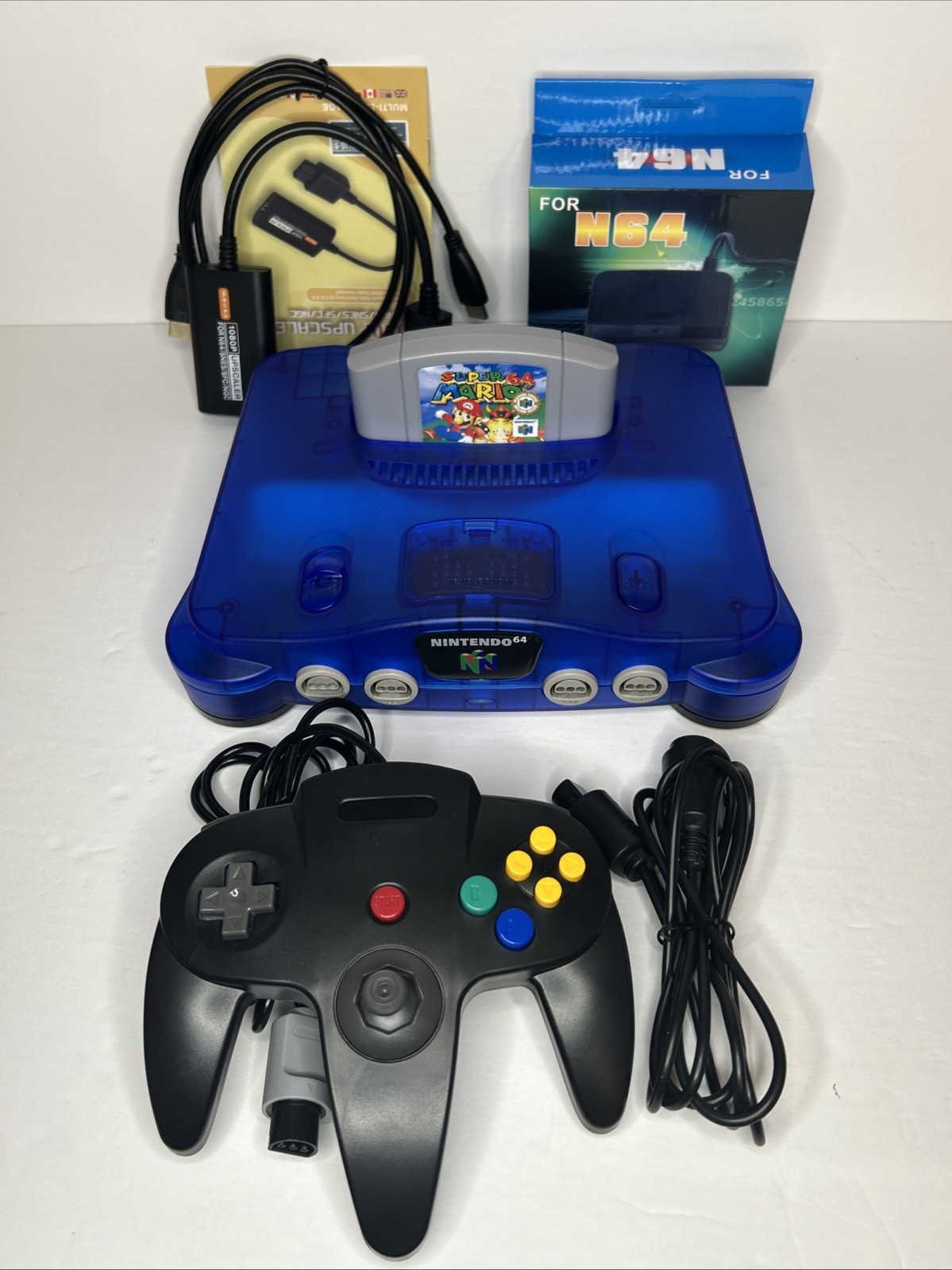 Nintendo 64 N64 Console Bundle with Expansion Pack Controller Game and Cables