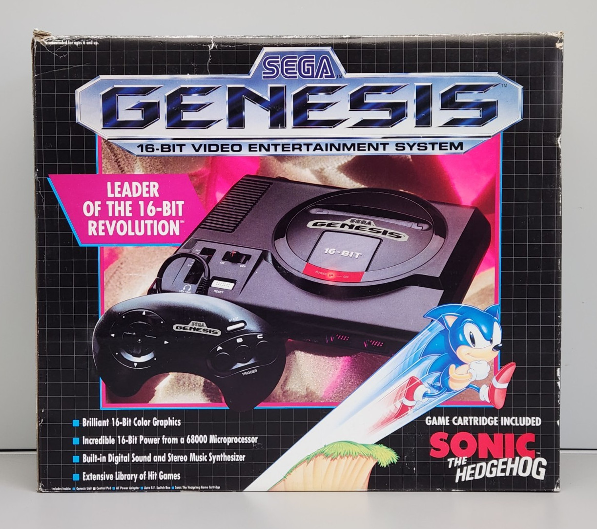 Vtg SEGA Genesis Model MK-1601 V2 Video Game Console MK-1610 Sonic, NEW Open Box