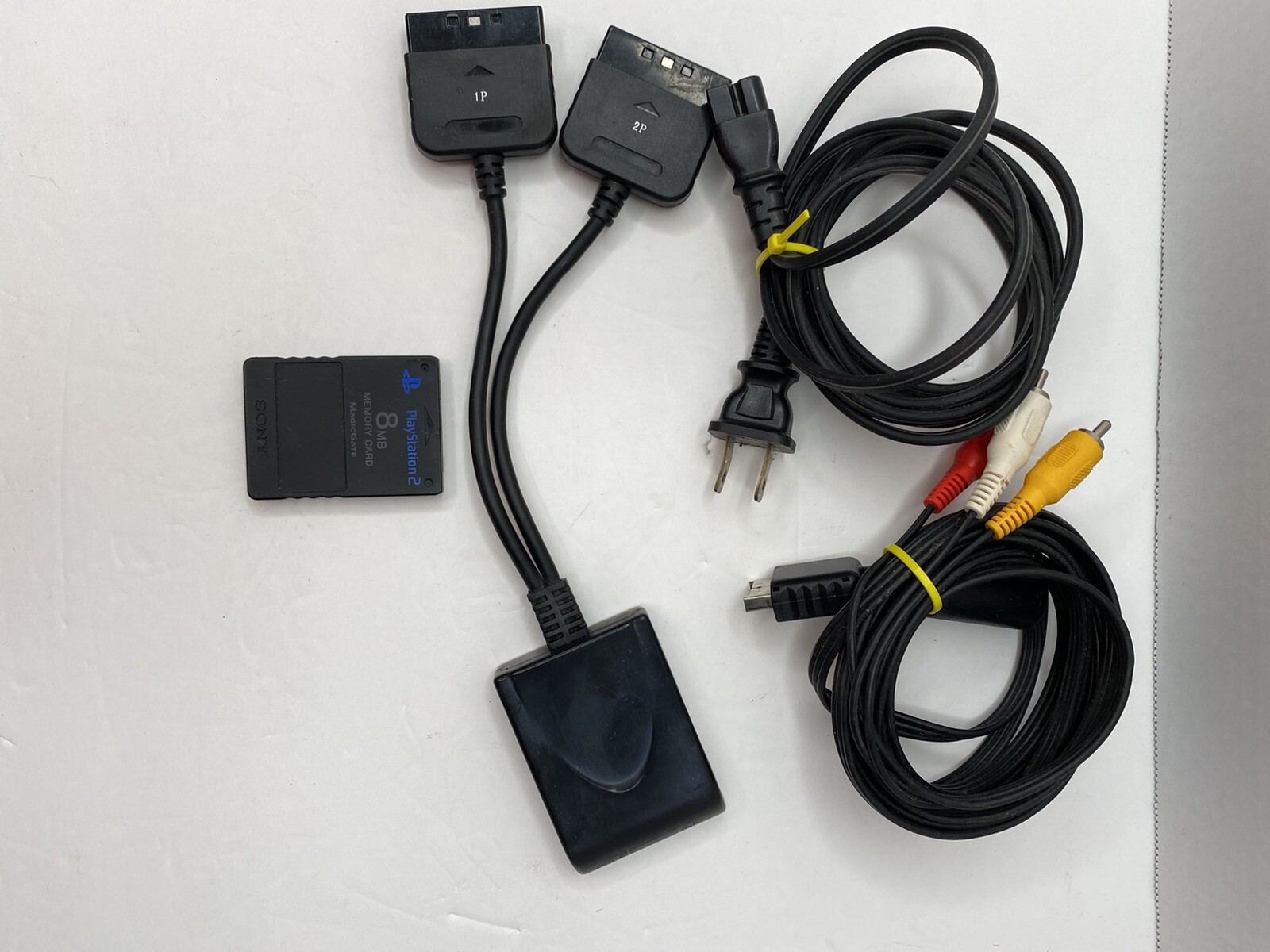 Sony PS2 PlayStation 2 W/ 3 Controllers 10 Games 8MB Card And Cords