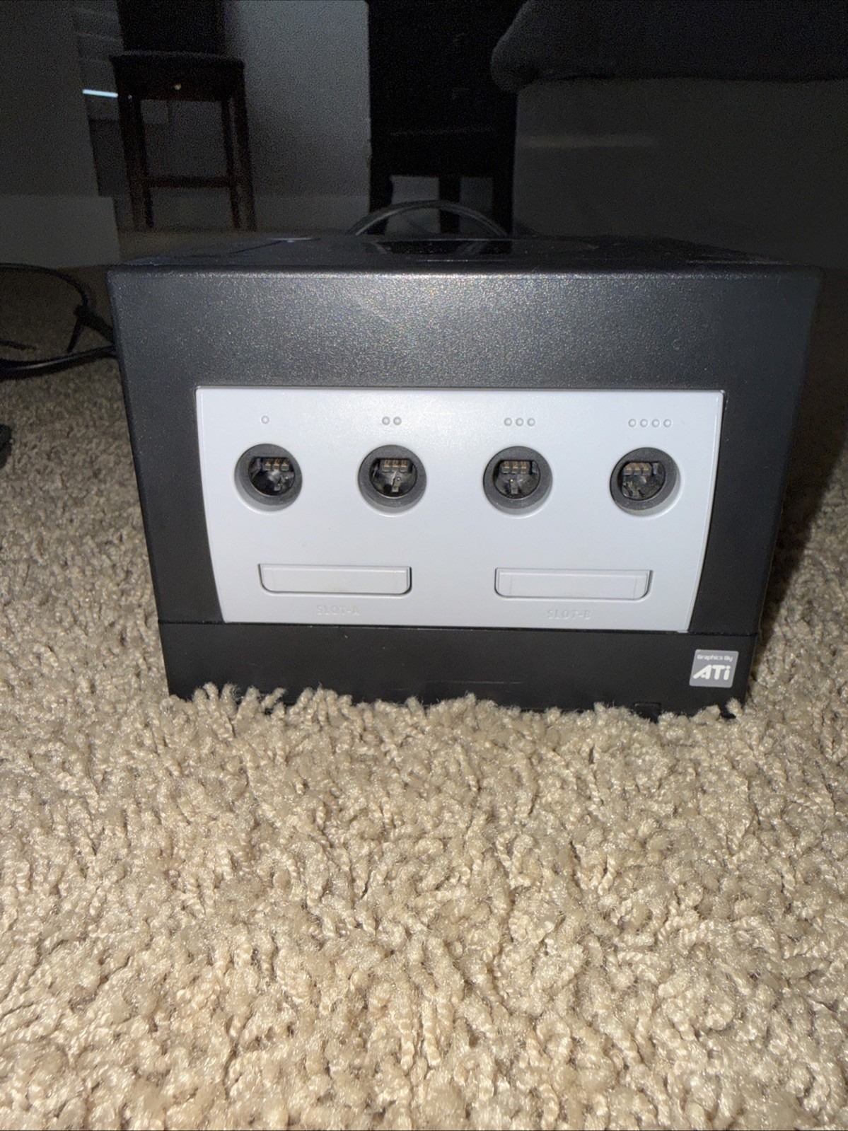Nintendo GameCube Black Bundle with 4 controllers(1 OEM) , 3 Games, 512mb card
