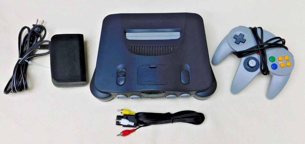 Nintendo 64 N64 Console Tested w/ Grey Controller Bundle OEM except for AV Cable