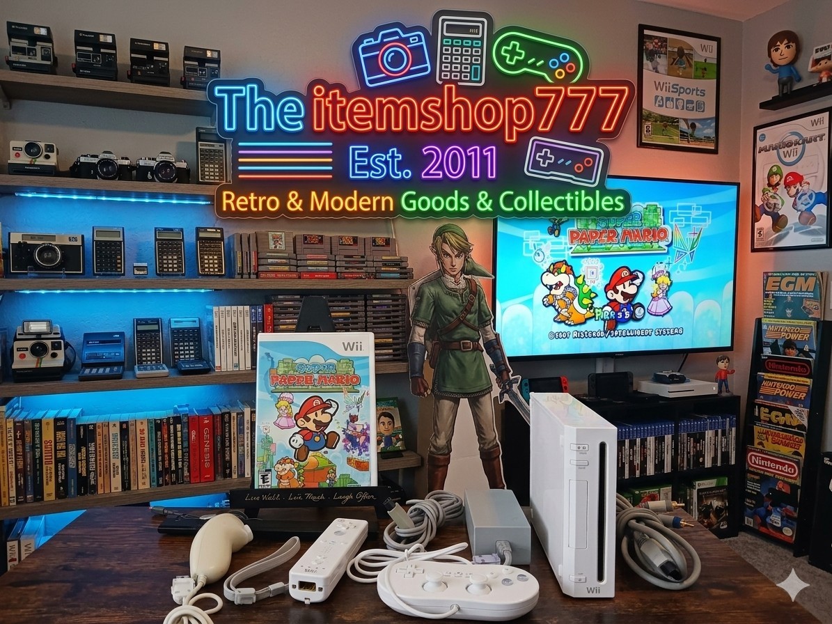 Nintendo Wii Console Bundle (RVL-001) Super Paper Mario GameCube Compatible