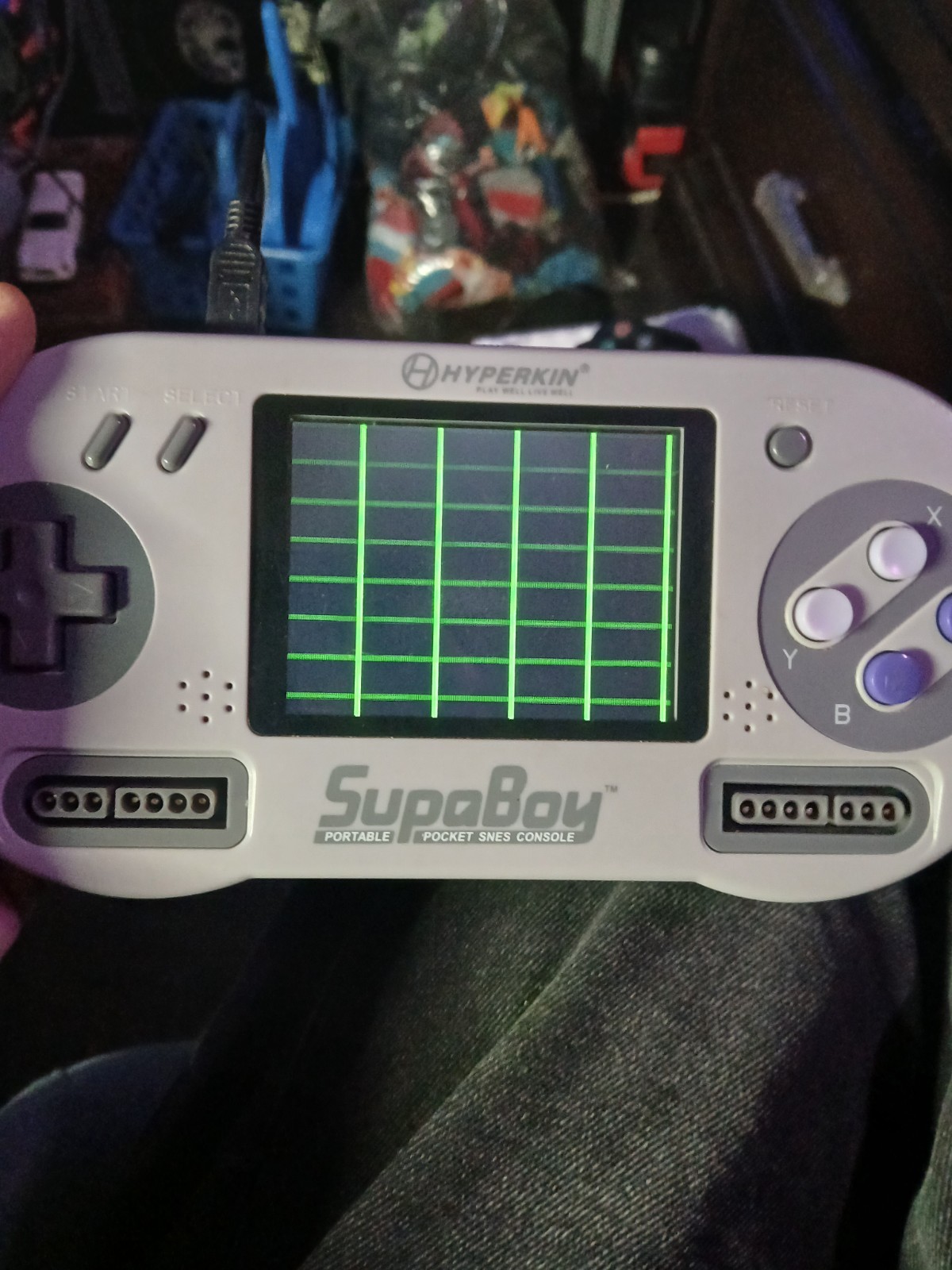 Nintendo SNES SupaBoy Hyperkin in Gray NOT TESTED NO Battery W Madden SNES