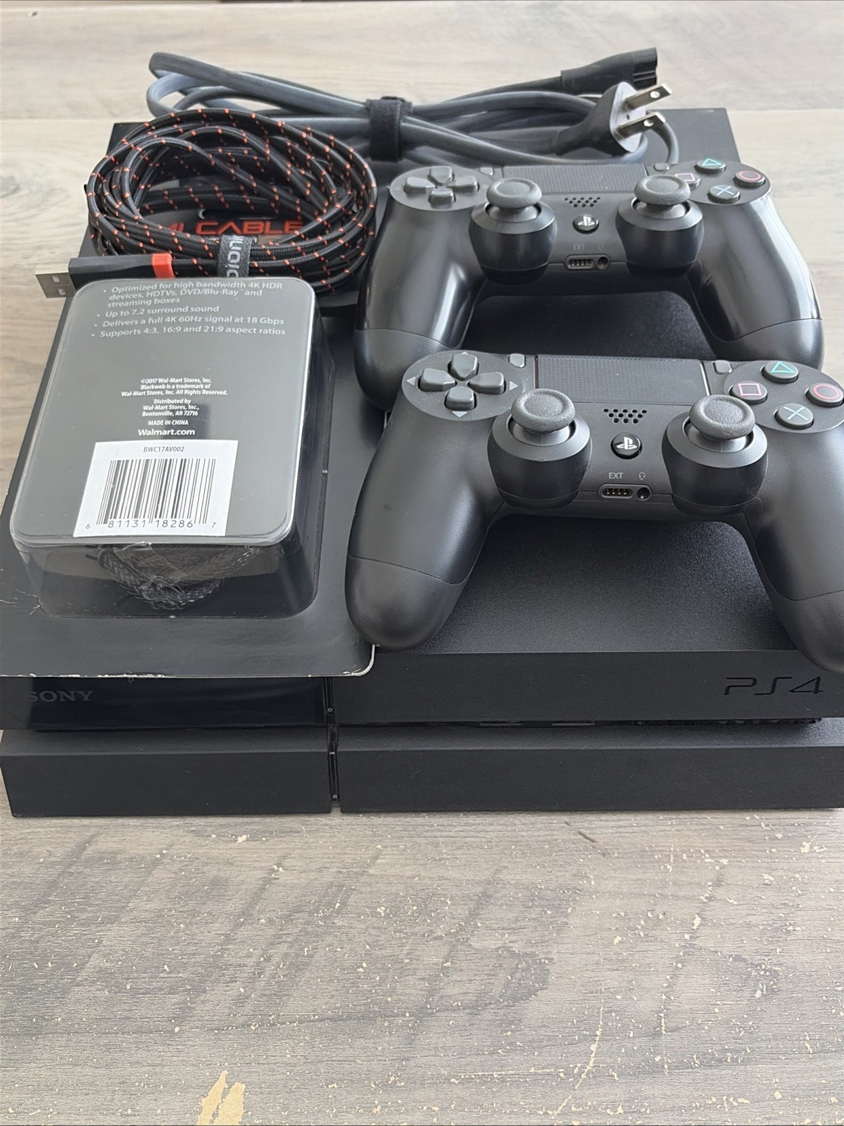 Sony PlayStation 4 CUH-1115A 500GB Console Bundle W/ 2 Controllers, Power, HDMI
