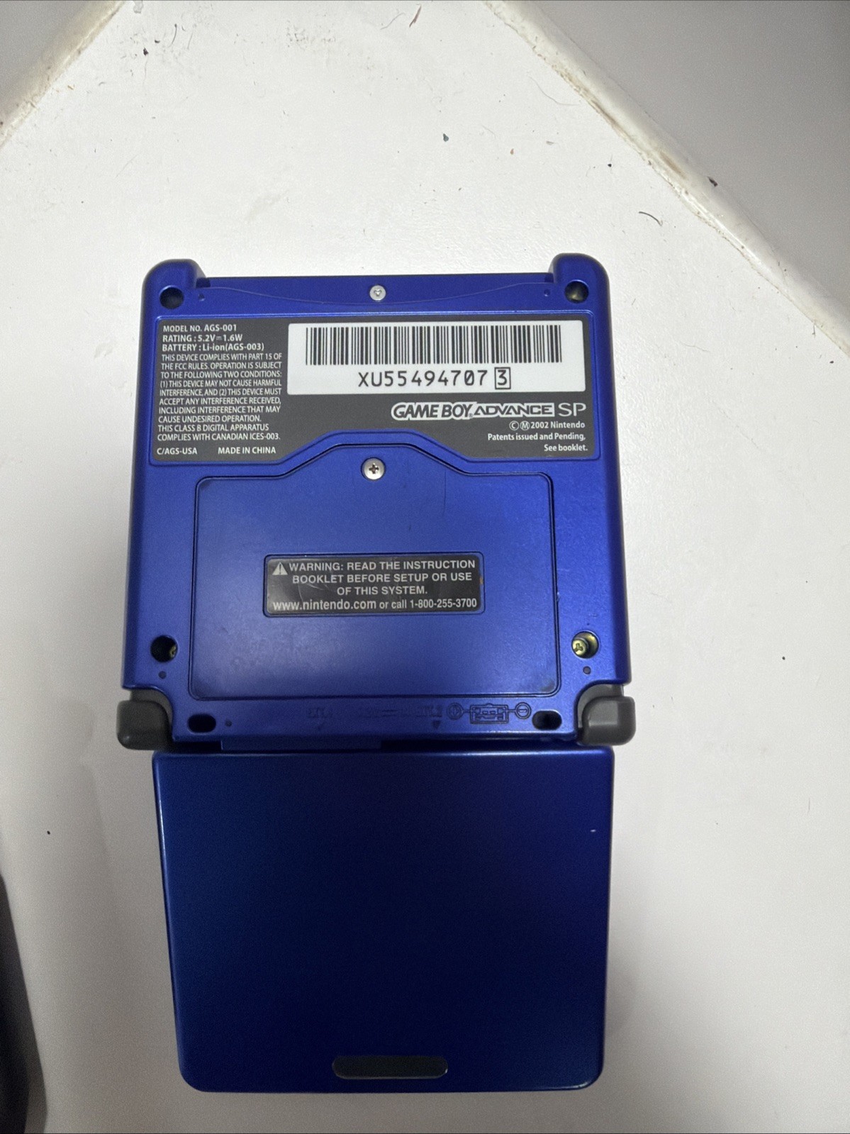 Nintendo Gameboy Advance GBA SP Cobalt Blue Handheld AGS-001+5 Games withCharger