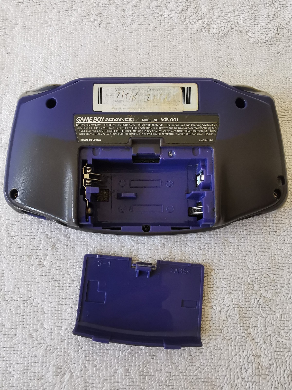 Nintendo Game Boy Advance AGB-001 Indigo Purple-Black w/Games Crash Lord Rings