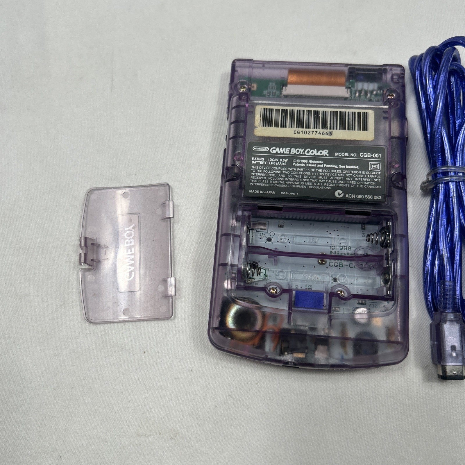 Nintendo Gameboy Color (CGB-001) Atomic Purple Handheld Console With Cable