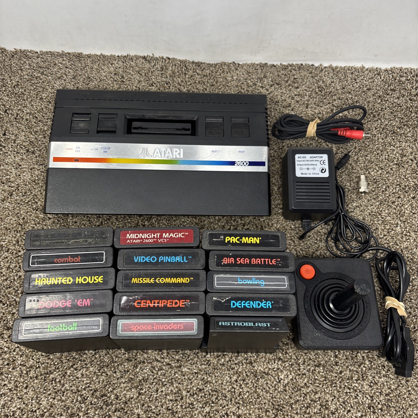 Atari 2600 Junior Jr Console System Bundle 15 Games Joystick Tested Bundle Lot