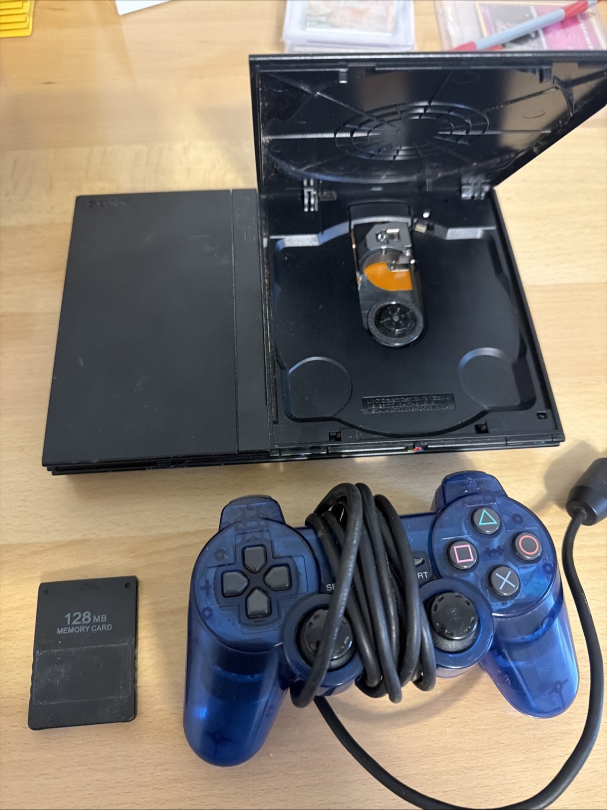 Sony PlayStation 2 Slim Console – Tested. Console Controller And 128MB Memory