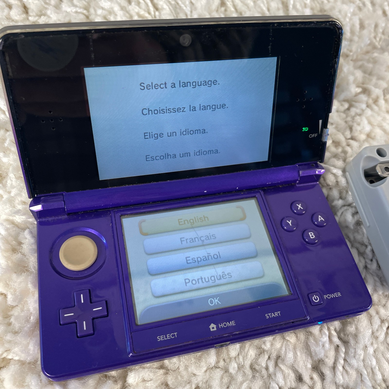 Nintendo 3DS Midnight Purple Handheld Console System CTR-001 Tested