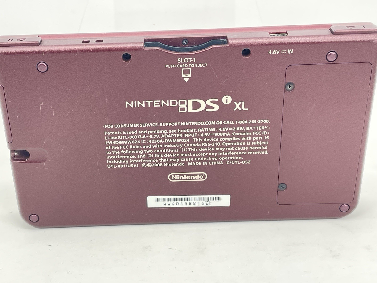 Nintendo DSi XL Handheld Game Console UTL-001 Burgundy W/ Charger Only Works