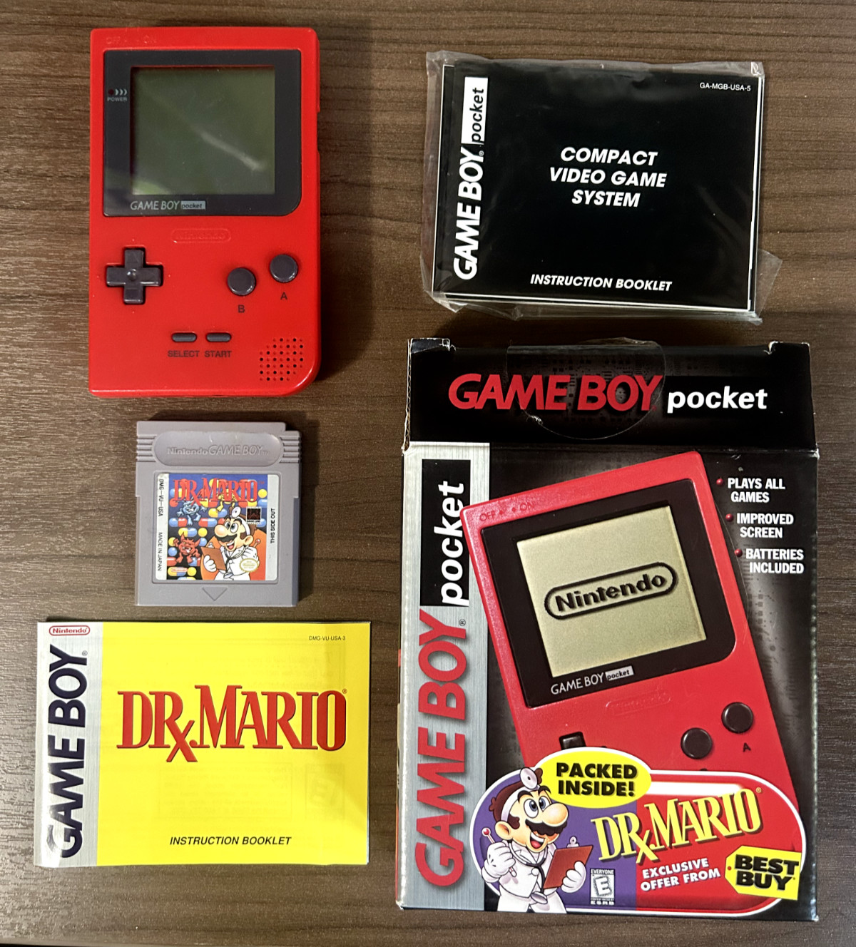 Bestbuy Dr. Mario Nintendo Game Boy Pocket – Red – RARE
