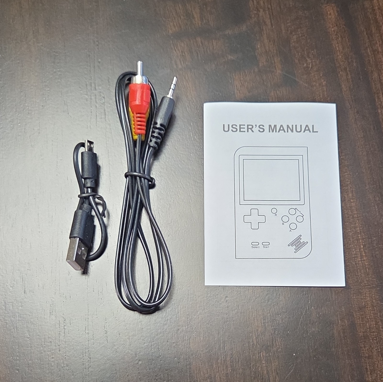 Game Box Plus Handheld System Red Backlit Screen w/ AV & USB-A Cables Manual