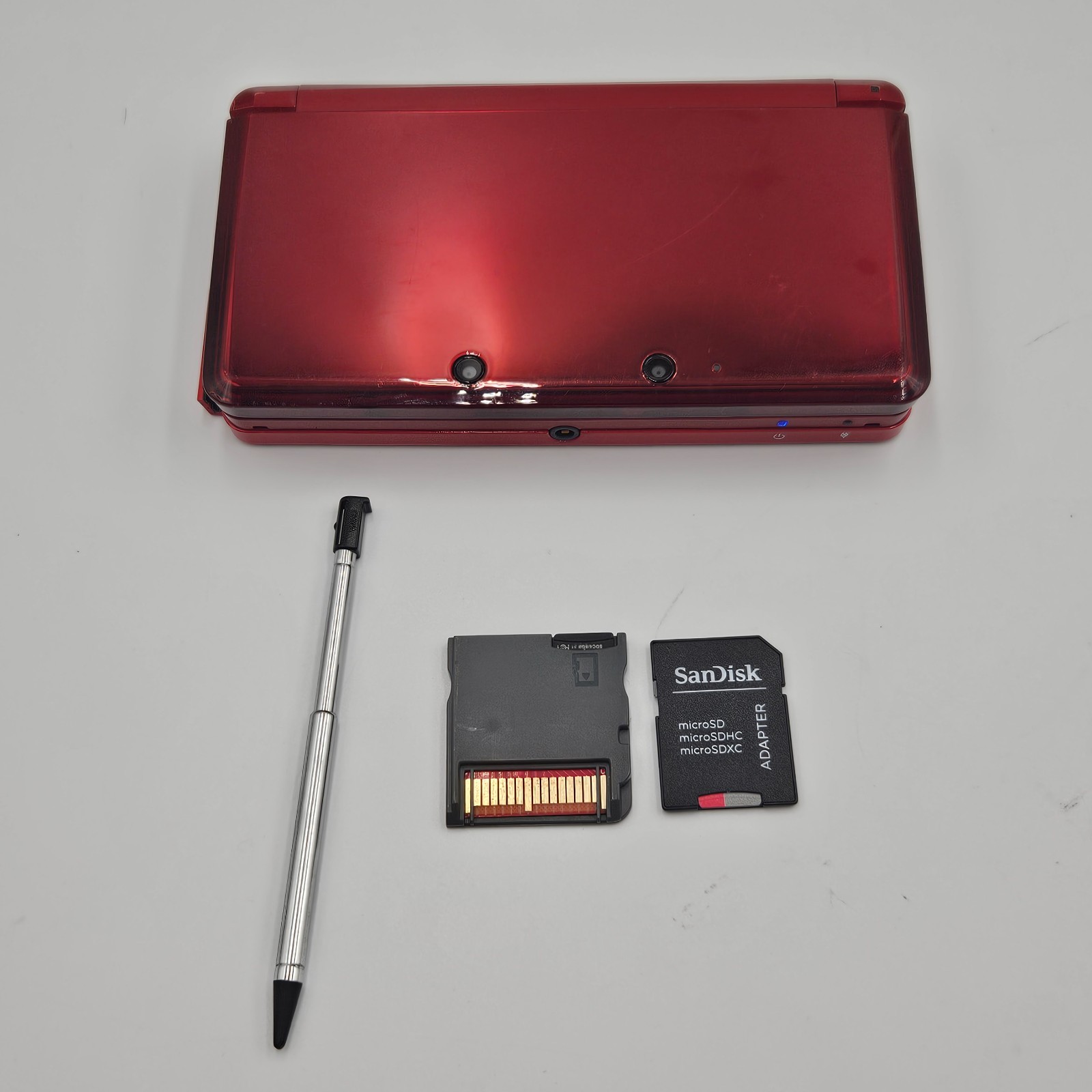 Nintendo 3DS Metallic Red – CTR-001 – Enhanced System – SD + 32GB Micro SD