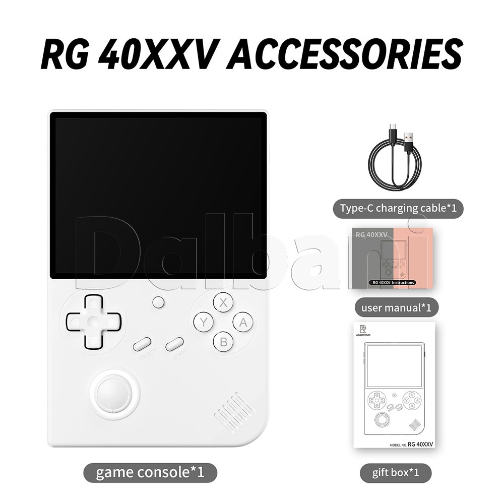 RG 40XXV White Anbernic 4.0′ IPS handheld Game Console Linux 64-Bit 64G 5K Games