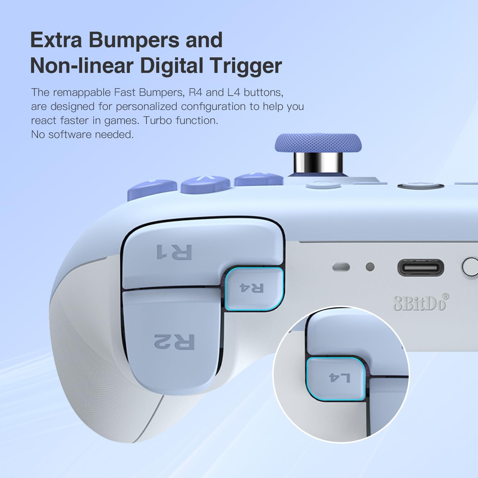 8Bitdo Ultimate 2C Bluetooth Controller (Hall Effect Joystick Update) – Blue