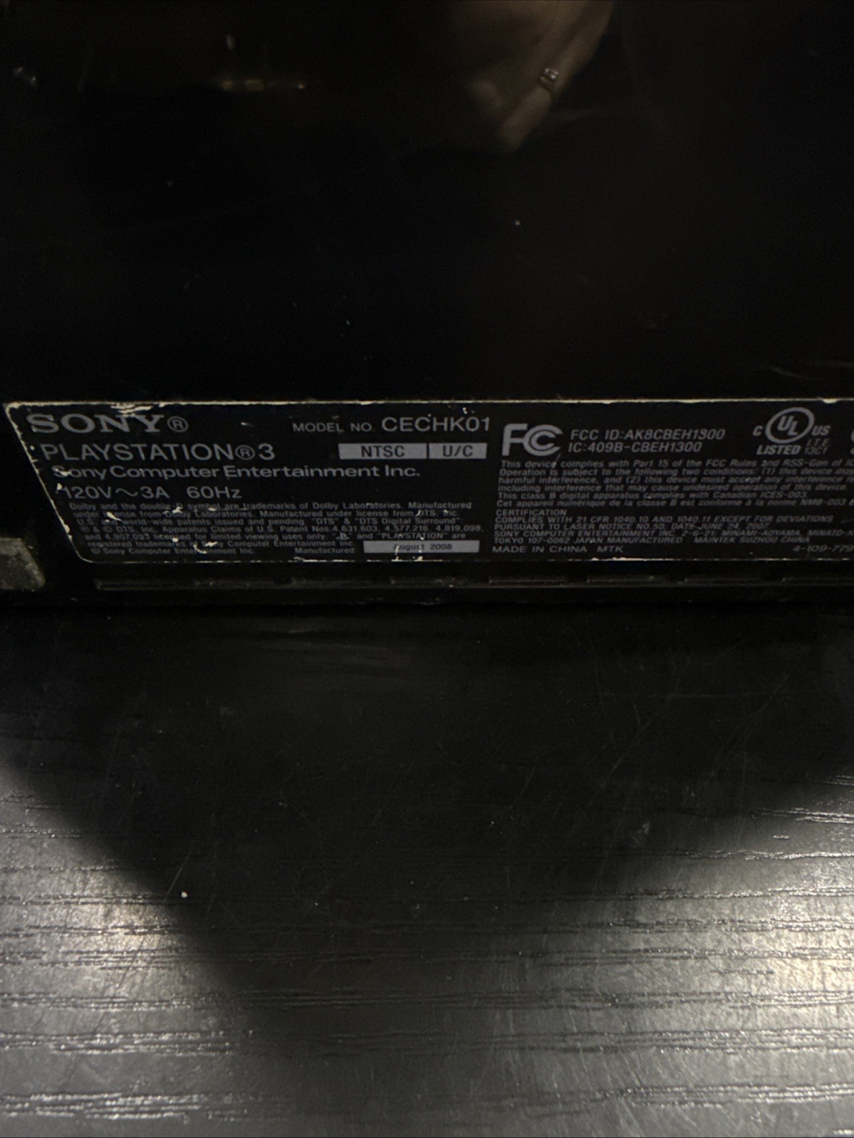 •Parts/non Working•Sony PlayStation 3 PS3 Phat Console Black CECHK01