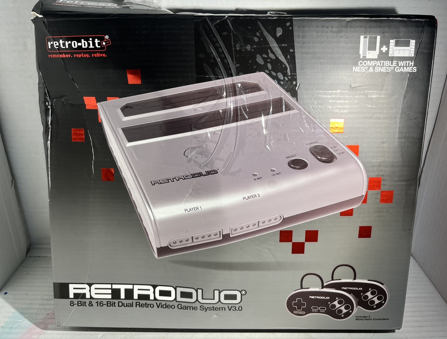 Retro-Bit Retro Duo 2 in 1 Console System for Original NES & SNES Games – Silver