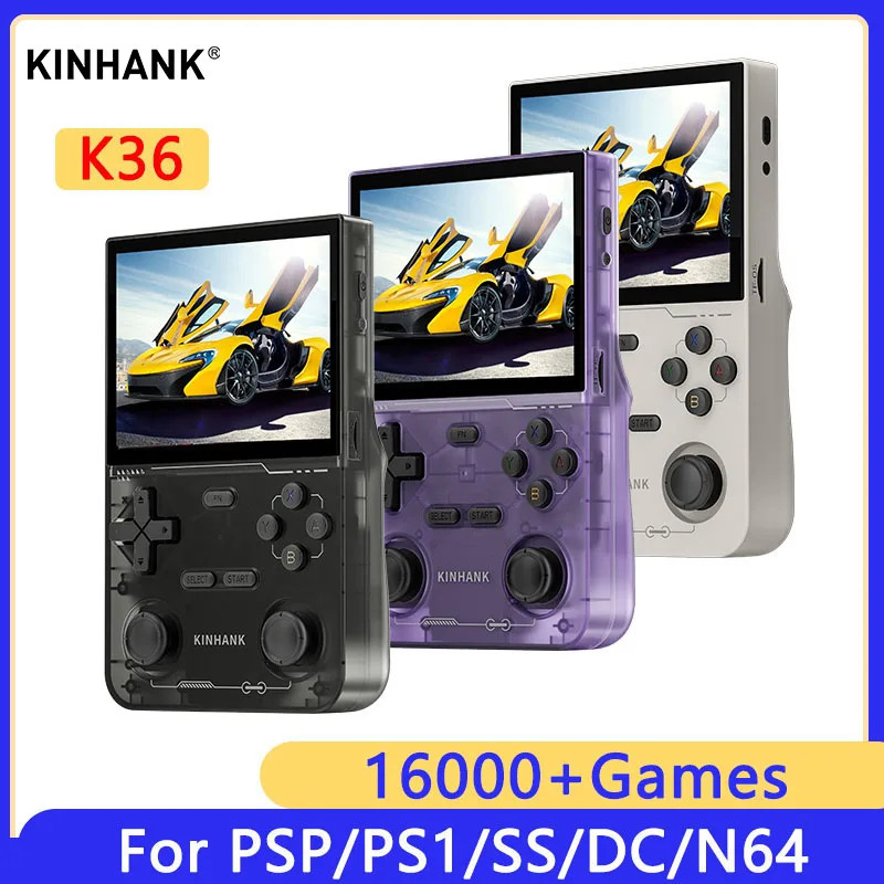 K36 Retro Handheld Video Game Console 500Nit 3.5 Inch IPS Screen 16000 Games Emu