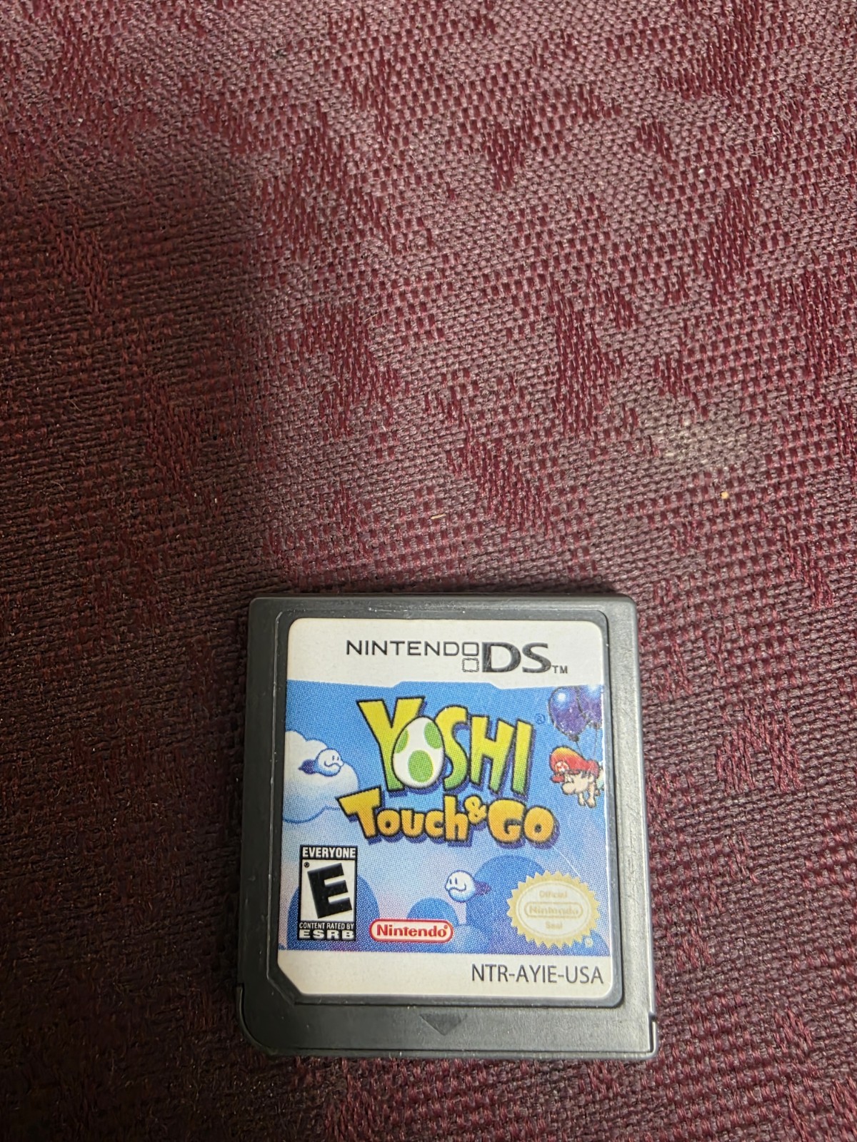 Nintendo DS Lite Crimson-Red/Black W/Yoshi Touch & Go, Stylus, & Charger-Clean!