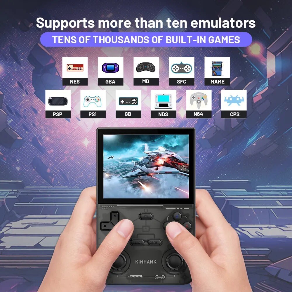 K36 Retro Handheld Video Game Console 16000+ Retro Games Emulator 3.5 in – Black
