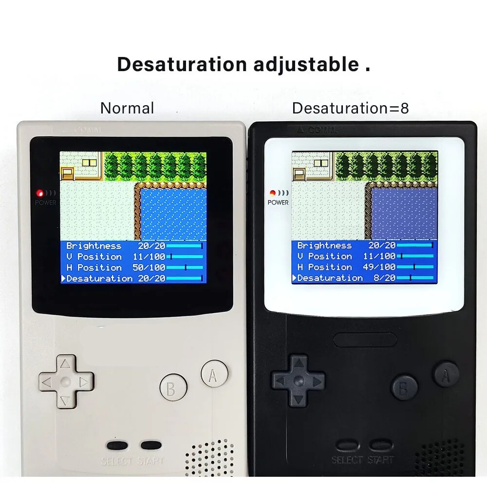 Game Boy Color Q5 IPS Upgrade Kit Laminated with OSD Desaturation Gameboy GBC