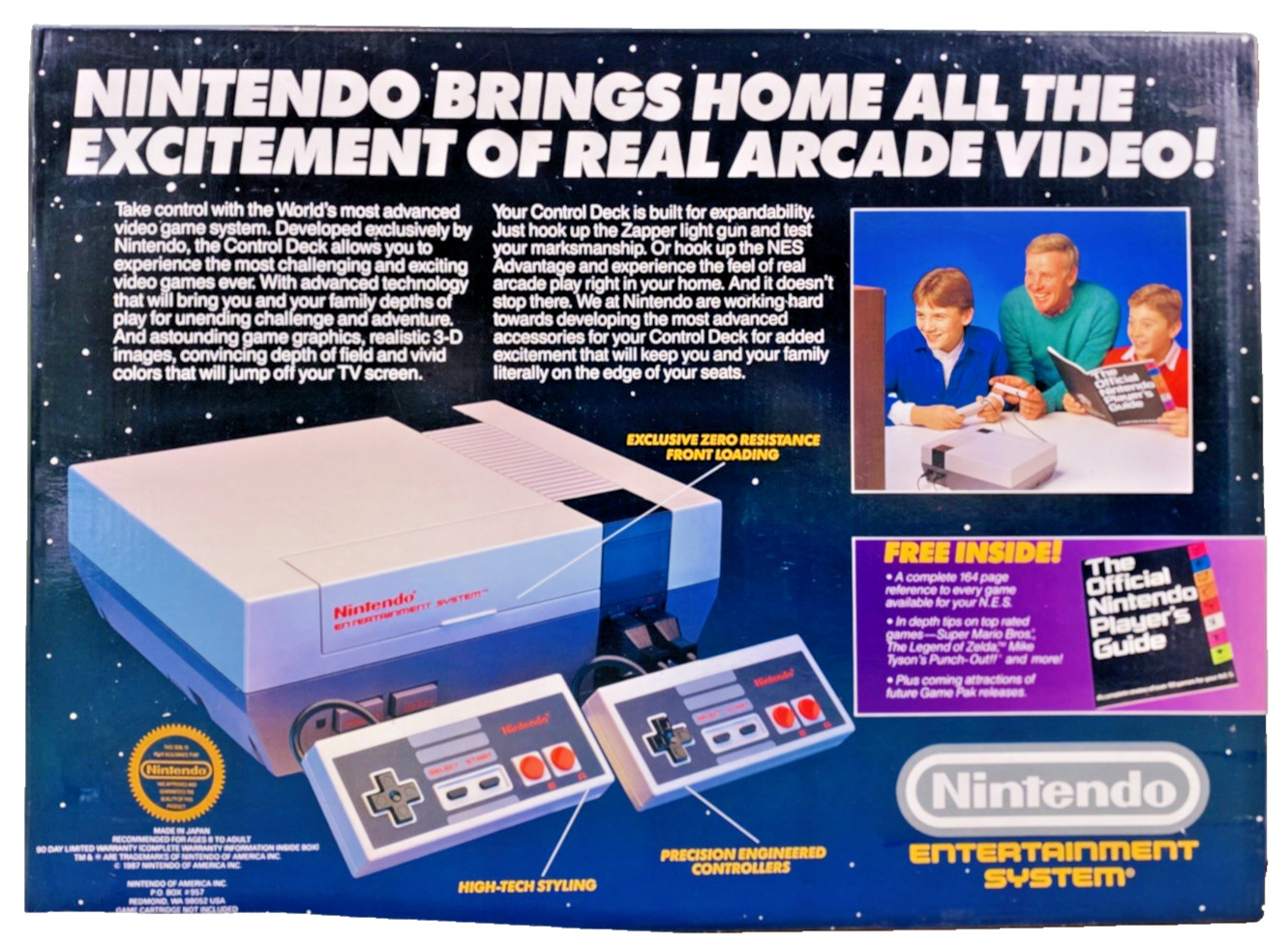 VTG. 1987 NES Nintendo Control Deck w/ Manual, Poster, Controllers & Accessories