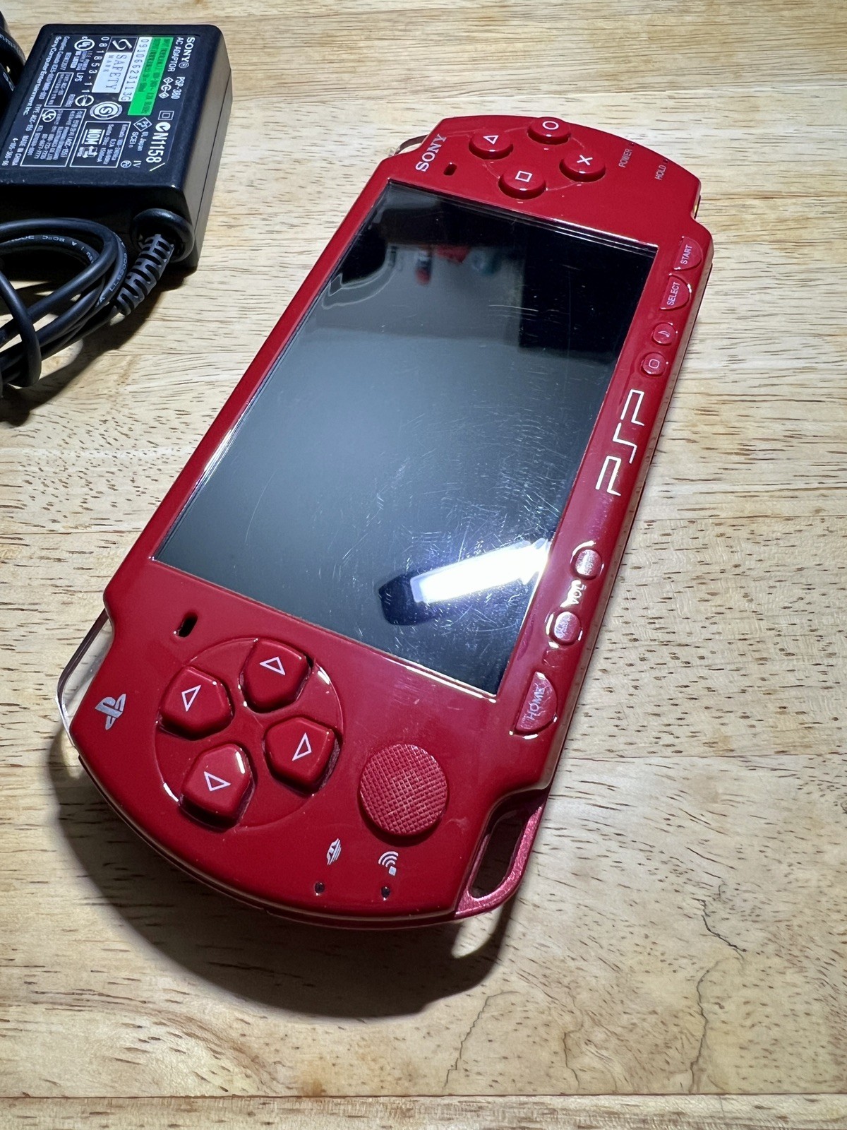 Sony PSP-2001 God of War Red Console Custom 32GB MicroSD + Games + Accs. Bad UMD