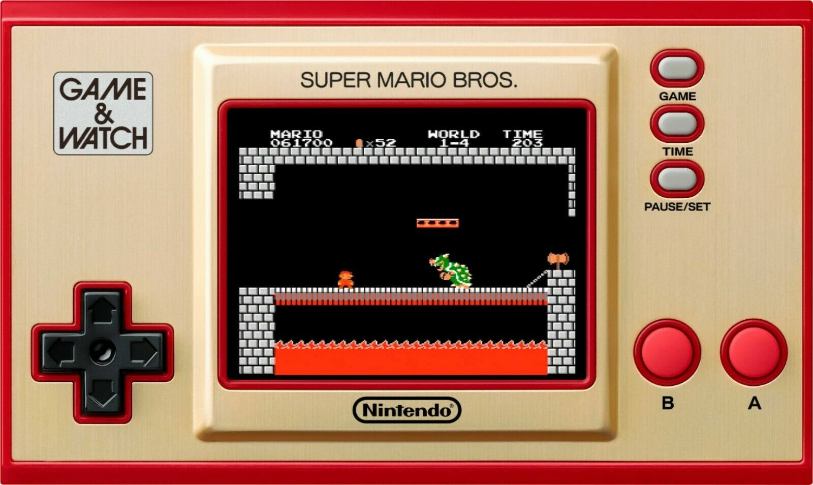 Nintendo Game & Watch Super Mario Bros Handheld Console Clock – New Sealed