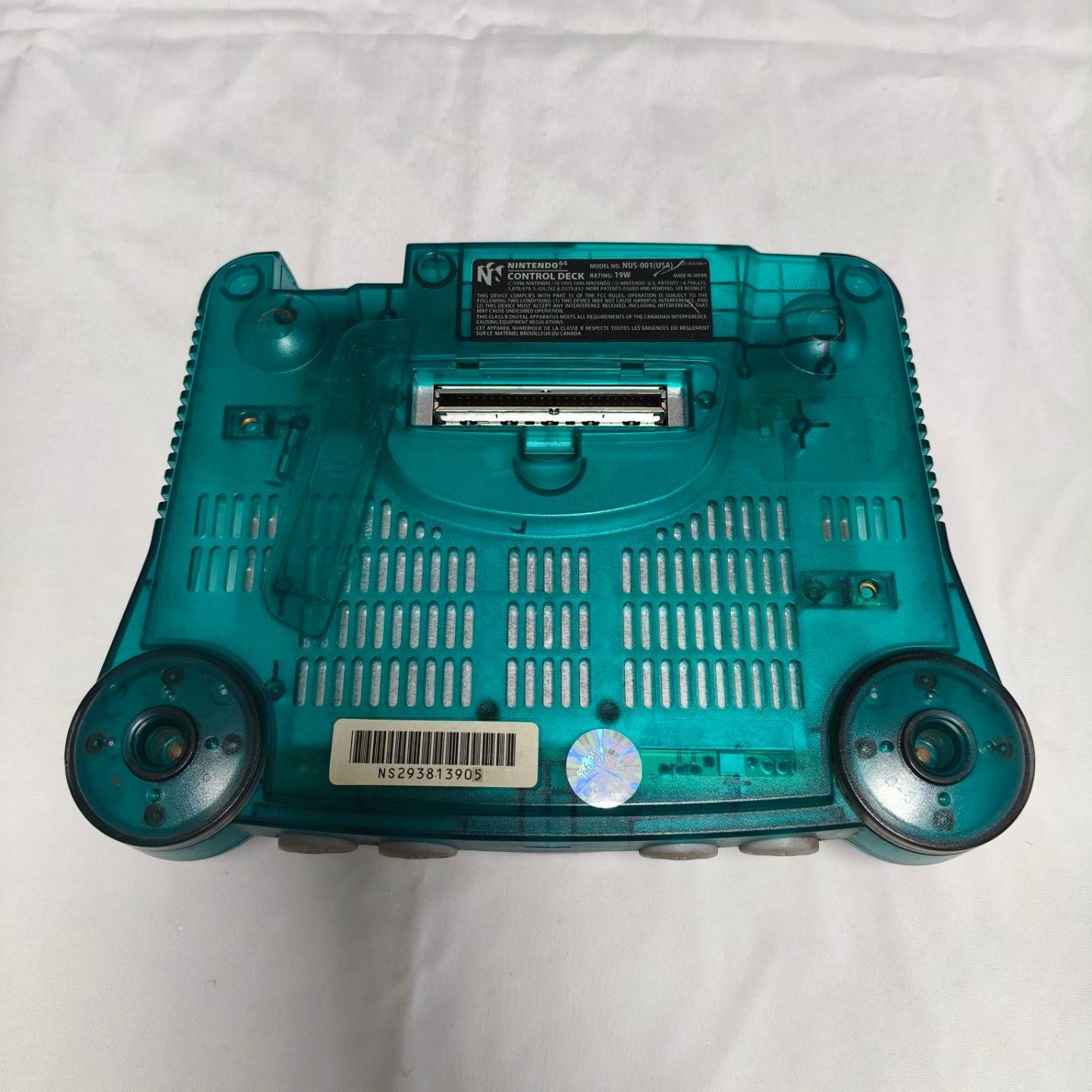USA Nintendo N64 Console Systemv Clear Shell Bundle W/Oem controller Cords