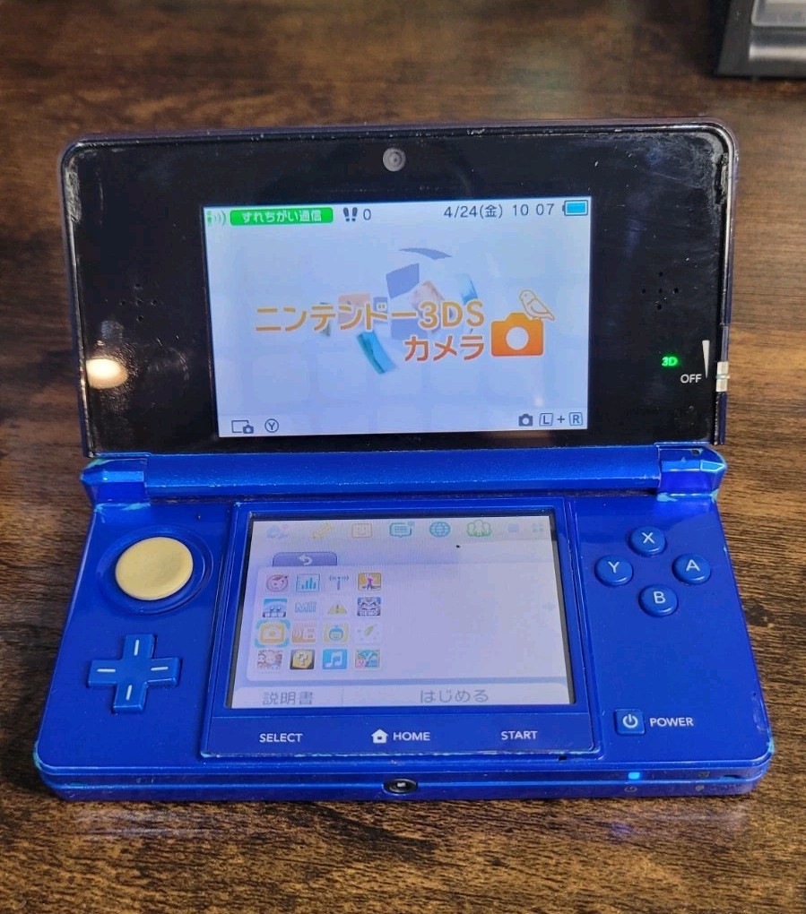 Nintendo 3DS Cobalt Blue Launch Edition NTSC-J Boxed Console w/ Insert Tested