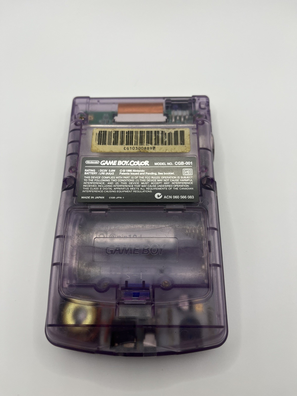 Nintendo Game Boy Color Handheld System Atomic Purple Working