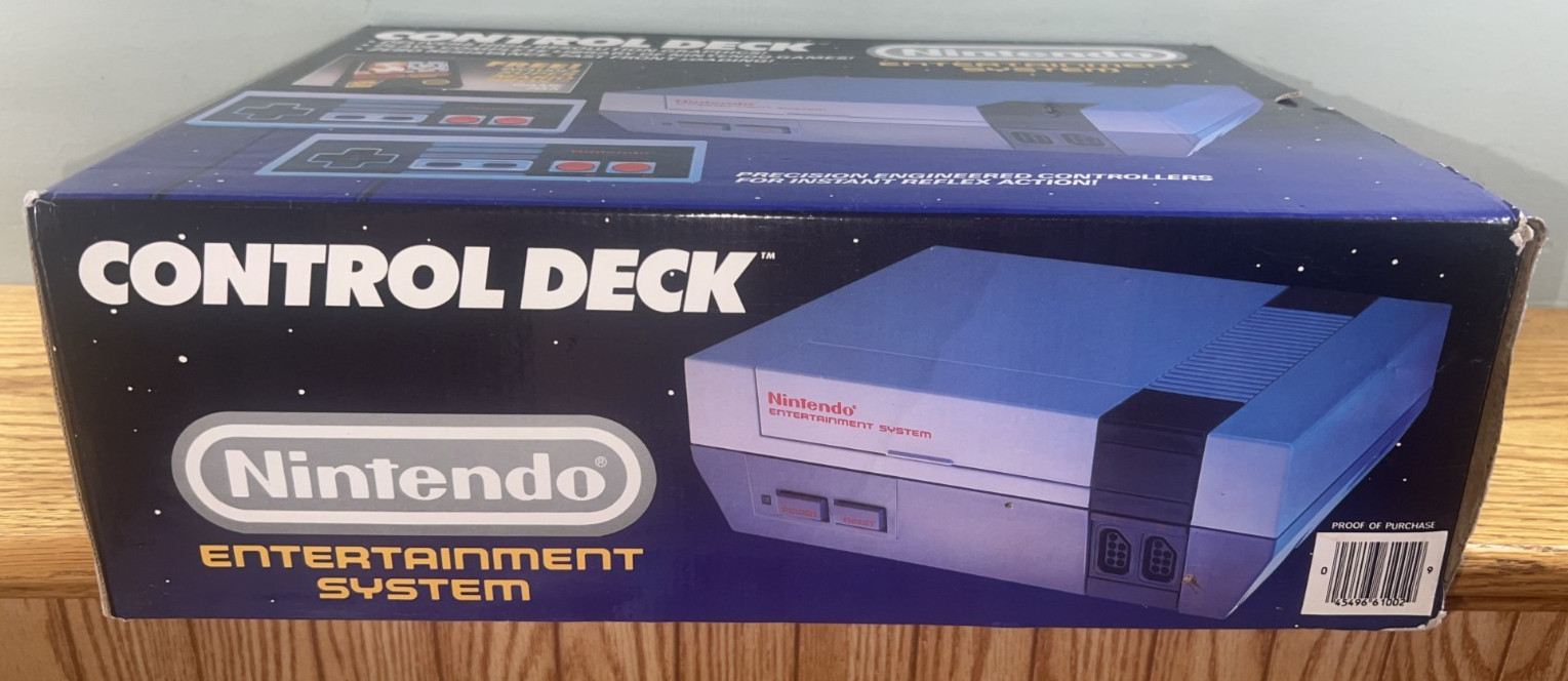 1986 Nintendo NES CONTROL DECK Super MARIO Bros. BOX Set SERVICED +TESTED! NICE!