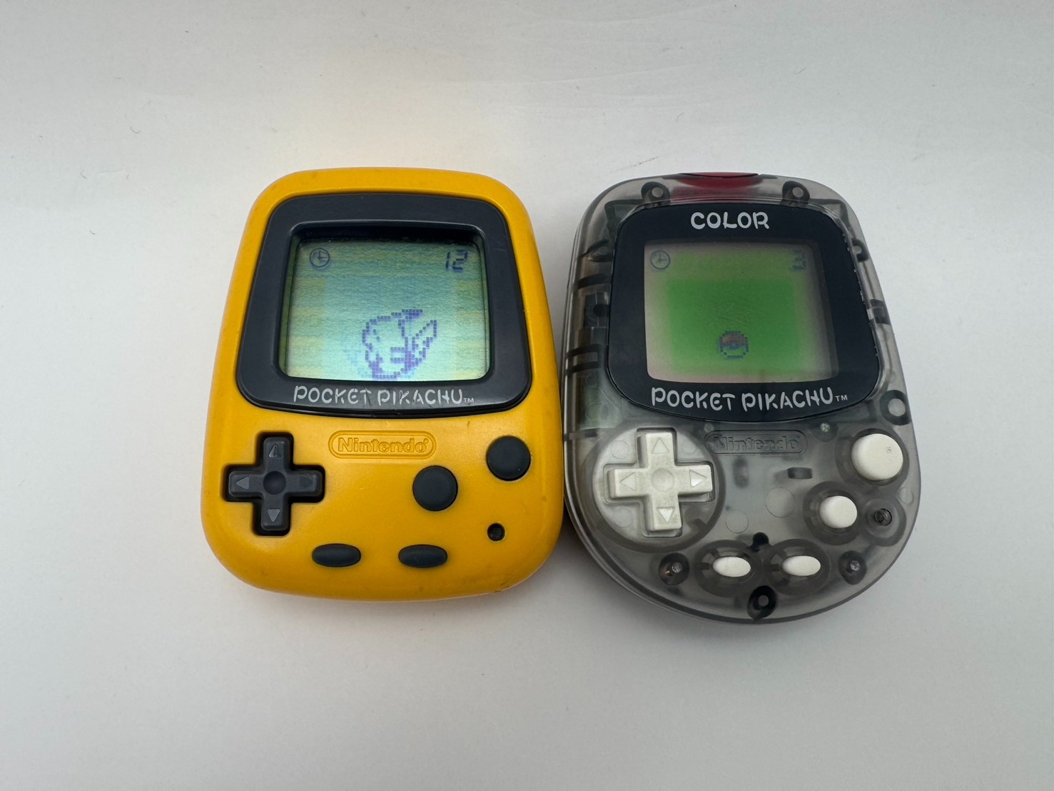 Pocket Pikachu Color Yellow &Clear 2 set Pedometer Pokemon Japan Tested