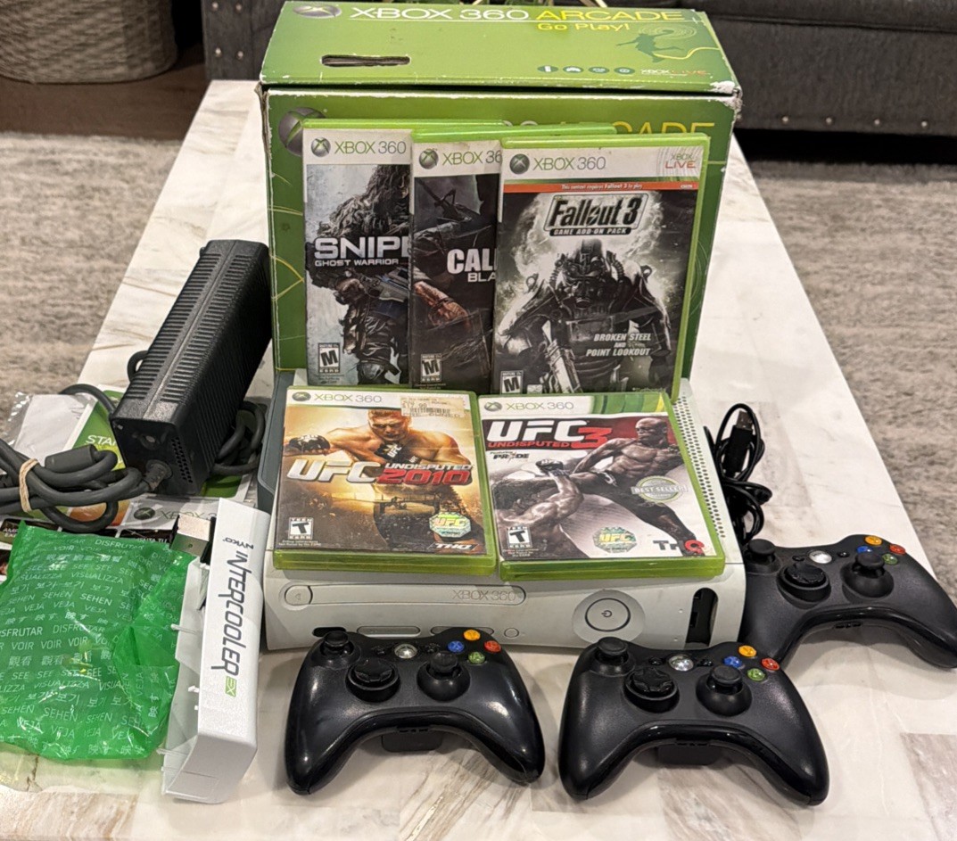 Xbox 360 Arcade White Console Complete CIB Box Sealed Manual Tested Working