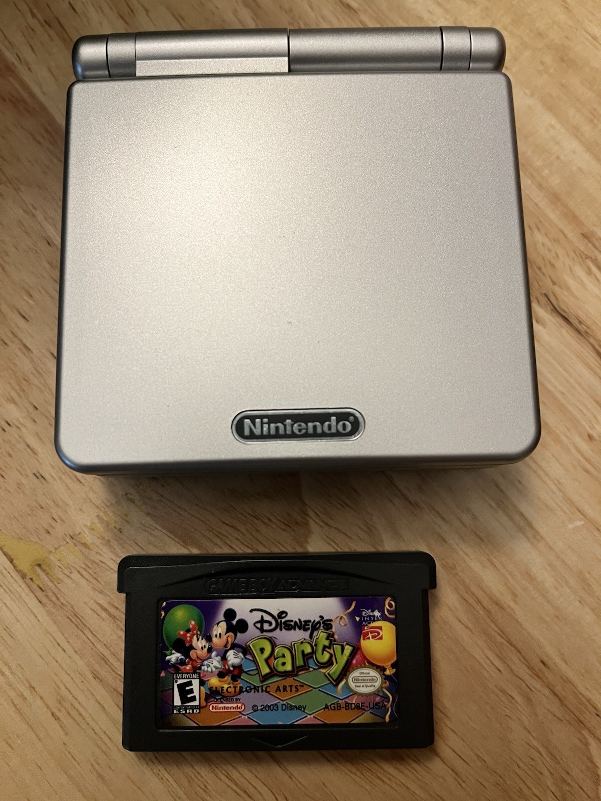 Nintendo Game Boy Advance SP Silver Handheld Console With Charger
