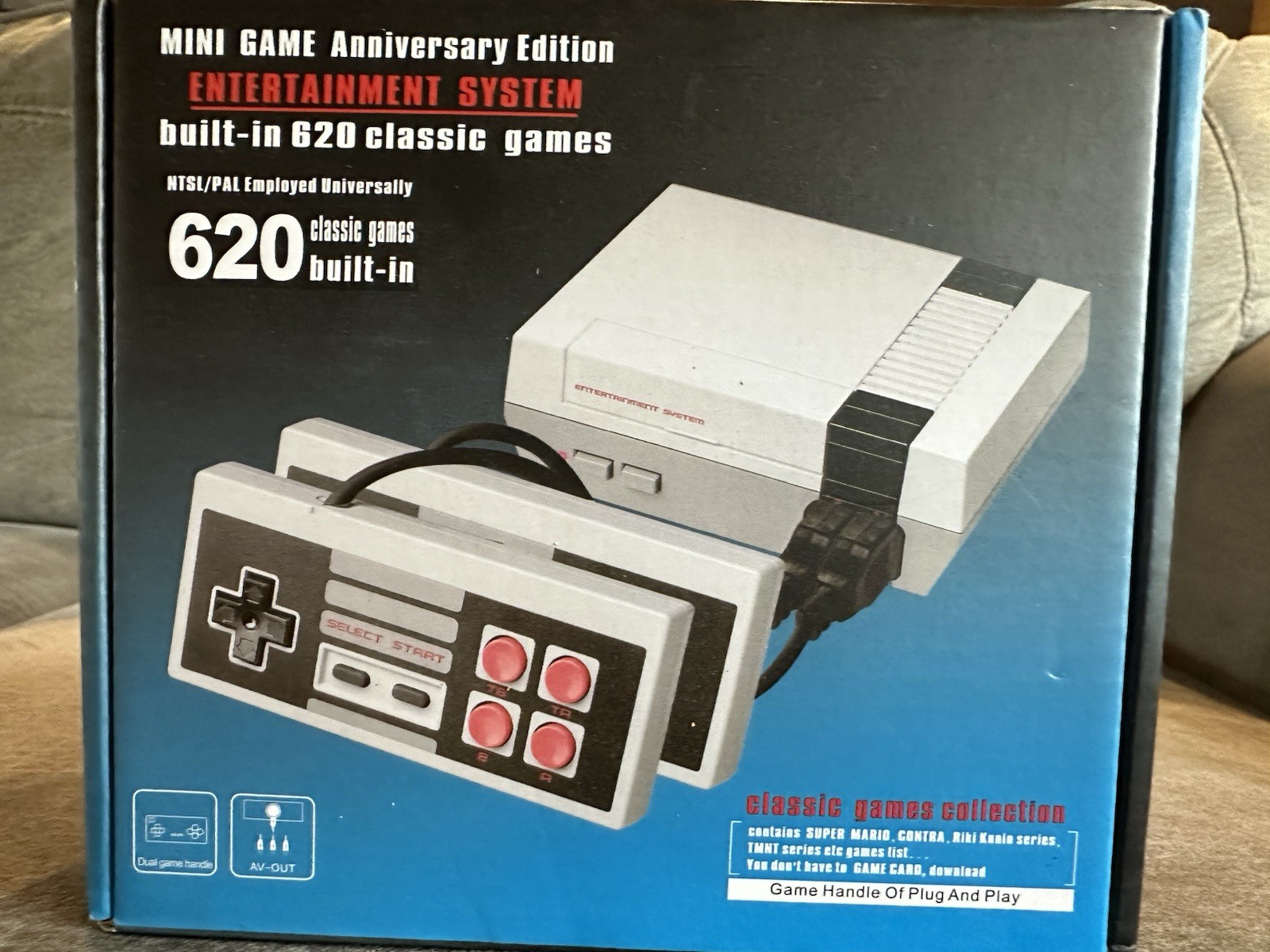Mini Game Anniversary Edition 620 Plug and Play Console Gray Black Red NTSC/PAL