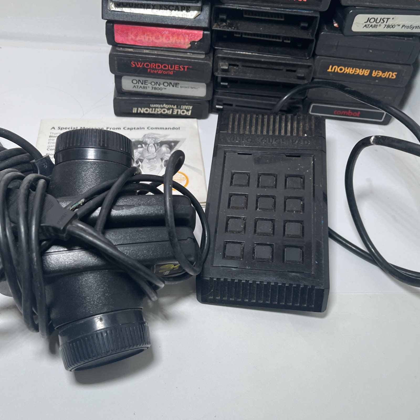 Atari 7800 Console, 2 Controller And 29 Games Lot + Cables READ DESC