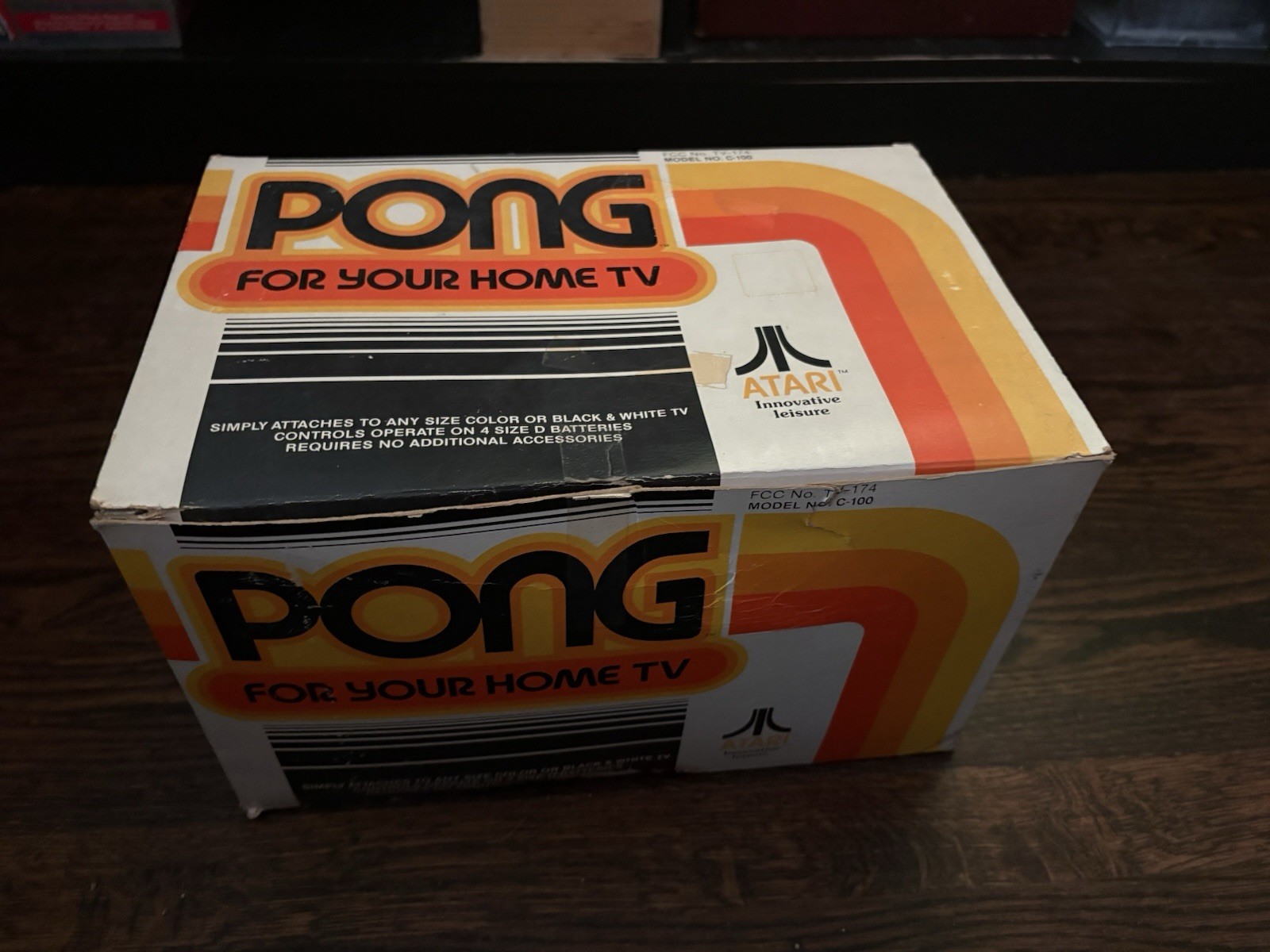 Atari C-100 Pong Console in original box with instructions/warranty card