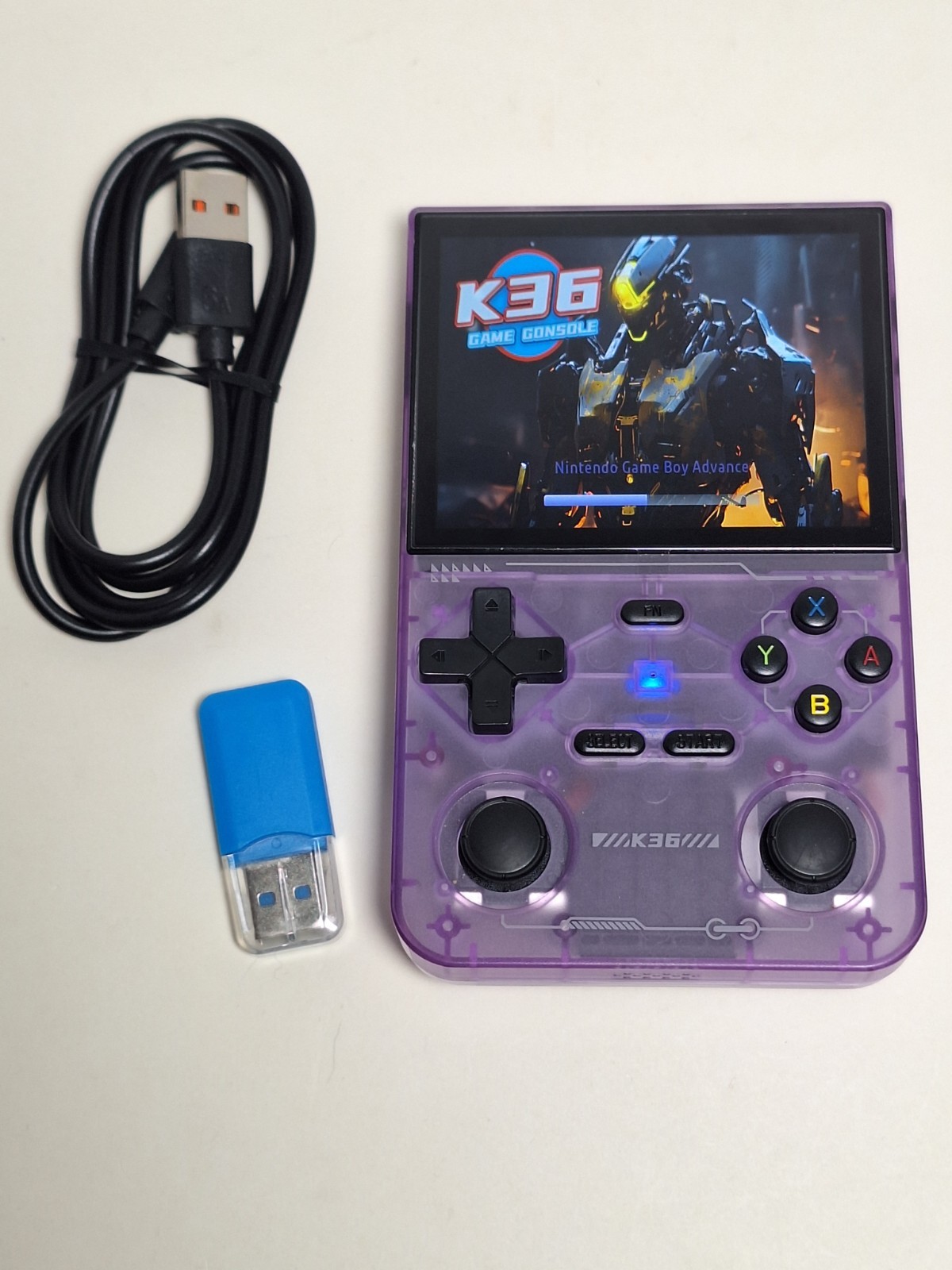 K36 Retro Handheld Game Console Loaded w/ Games 3.5″ Translucent Purple, 64GB