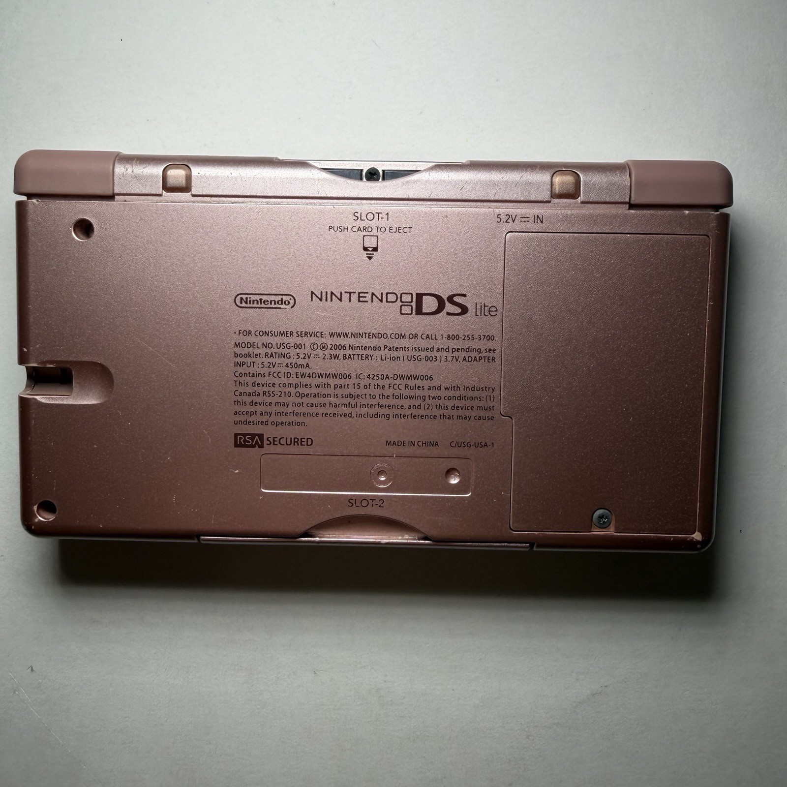 Nintendo DS Lite Console Pink/ Metallic Rose – Tested W/ Charger & No Stylist