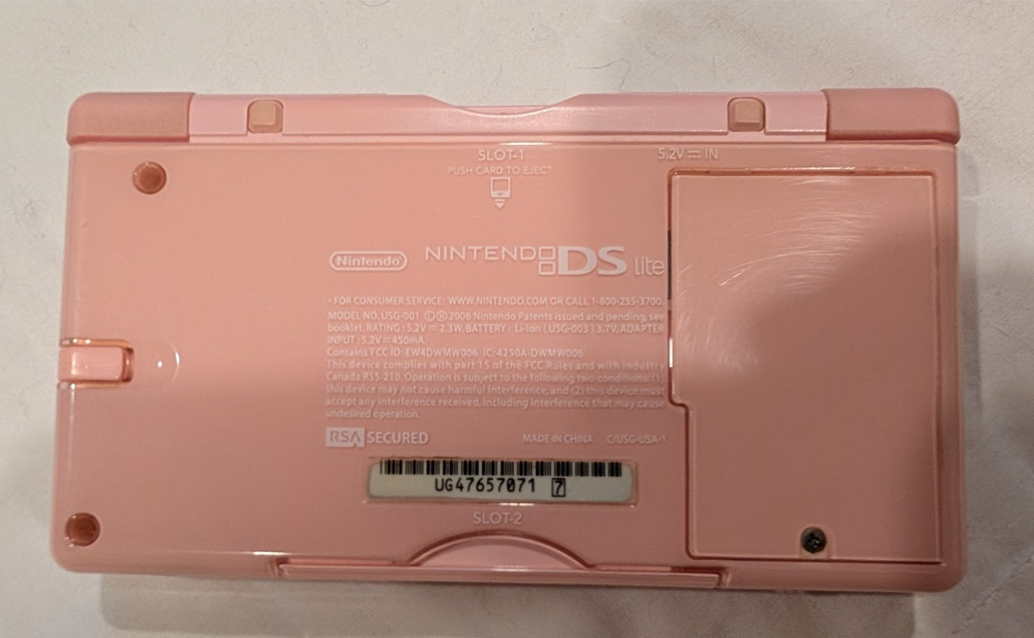 Nintendo DS Coral Pink Handheld with Charger 6 Games TESTED