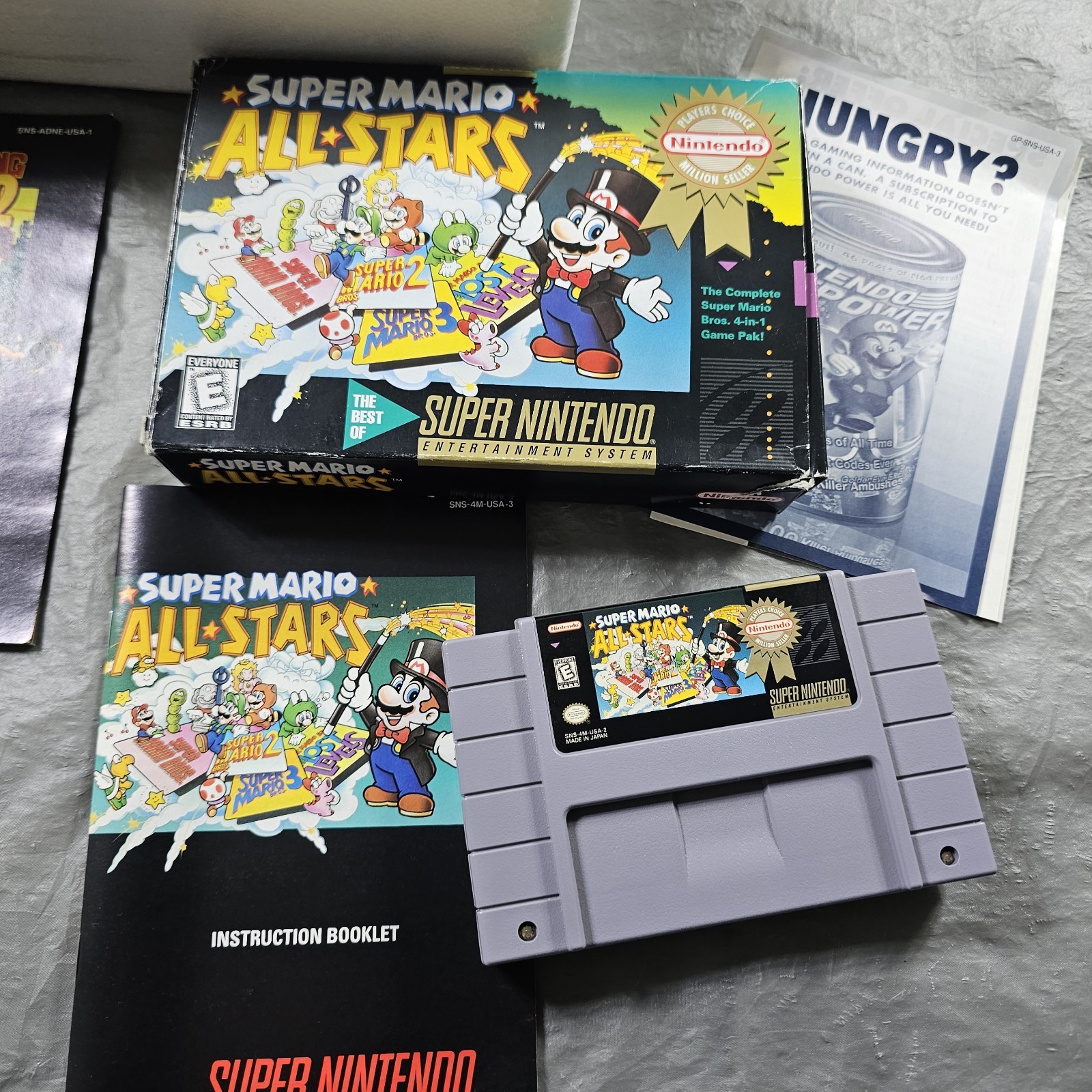 Super Nintendo SNES Console IN BOX Bundle W/ Super Mario All Star Donkey Kong 2!