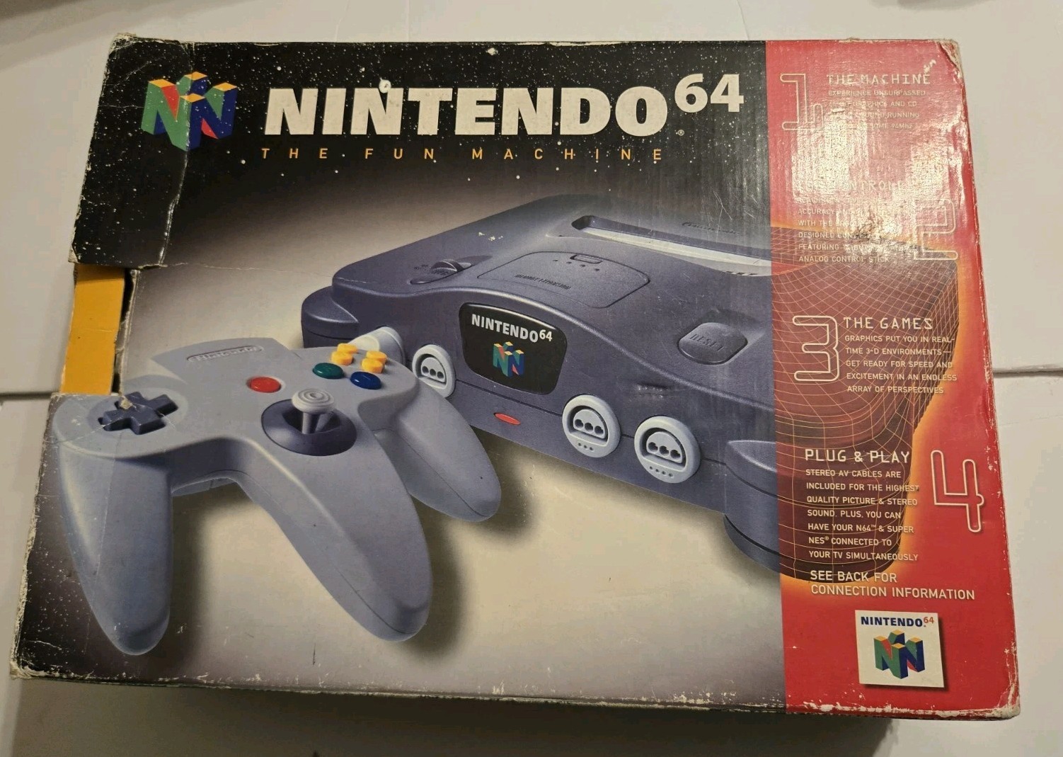 Nintendo 64 NUS-001 USA Console Boxed Tested Working OEM Controller Instruction
