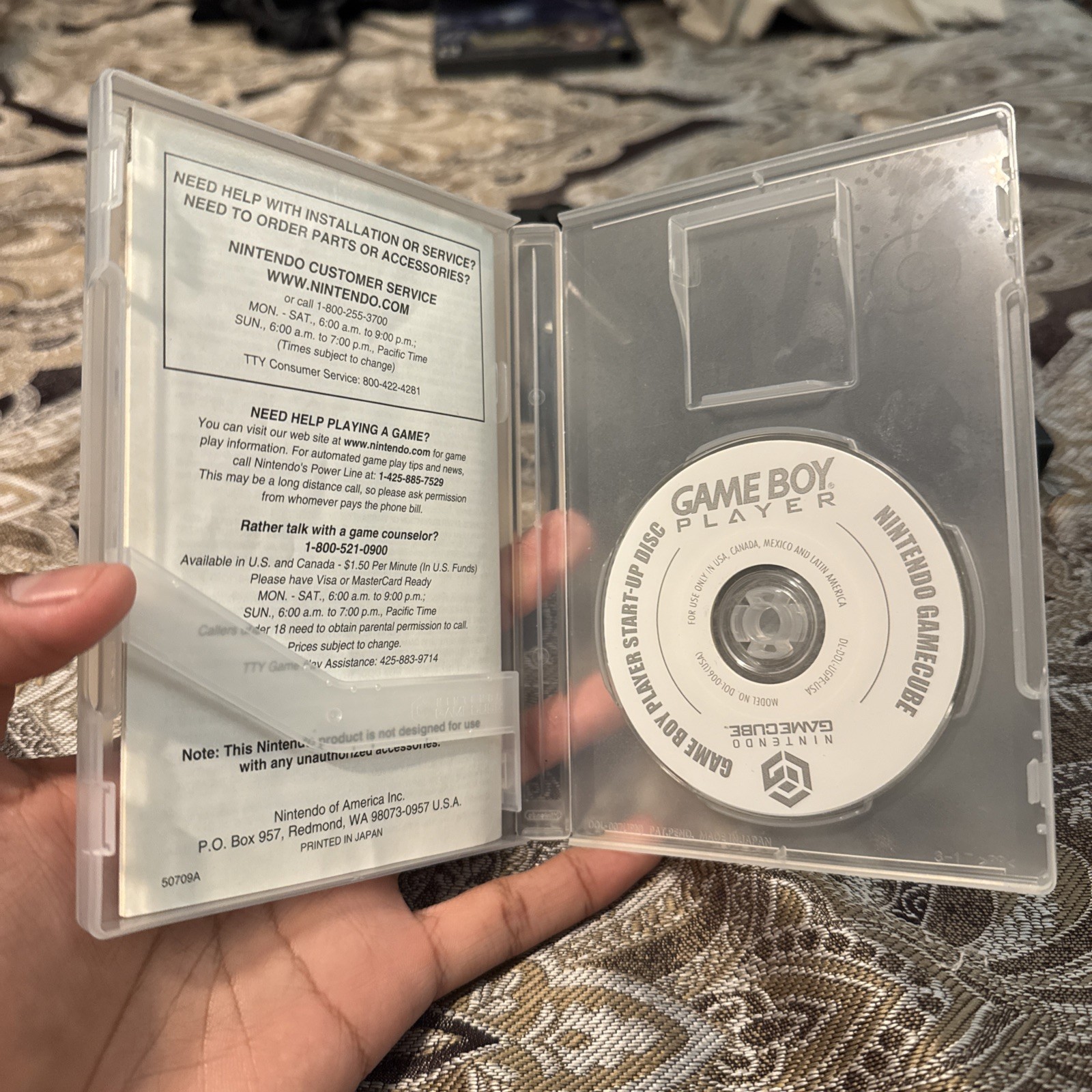 Gamecube Game Boy Player With Startup Disc And Case, Tested And Working