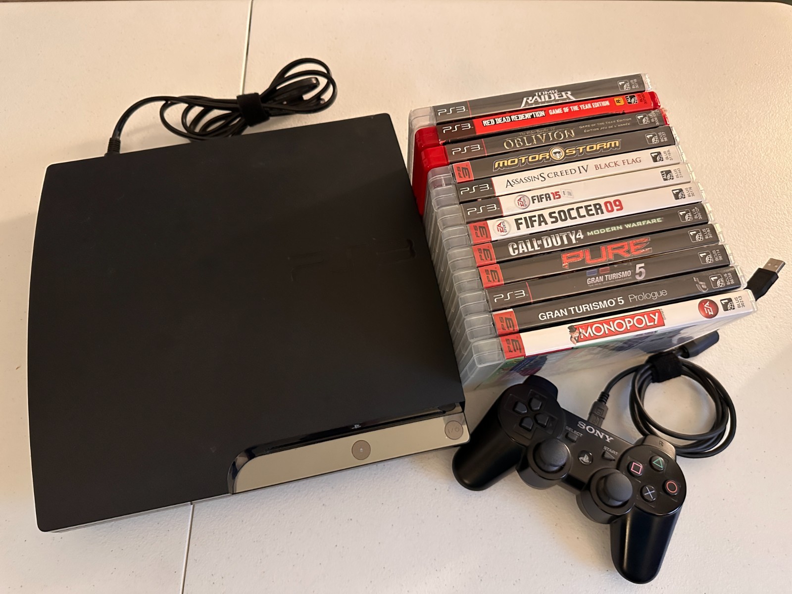 Sony PS3 Slim 160GB Bundle Tested w/ Controller & 12 Games