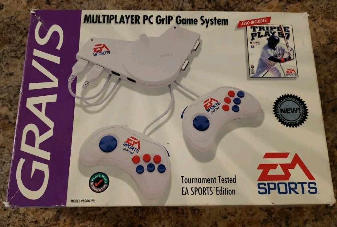 GRAVIS MULTIPLAYER PC GrIP GAME SYSTEM – EA SPORTS PAD MS-DOS PC 1996 NO GAME.