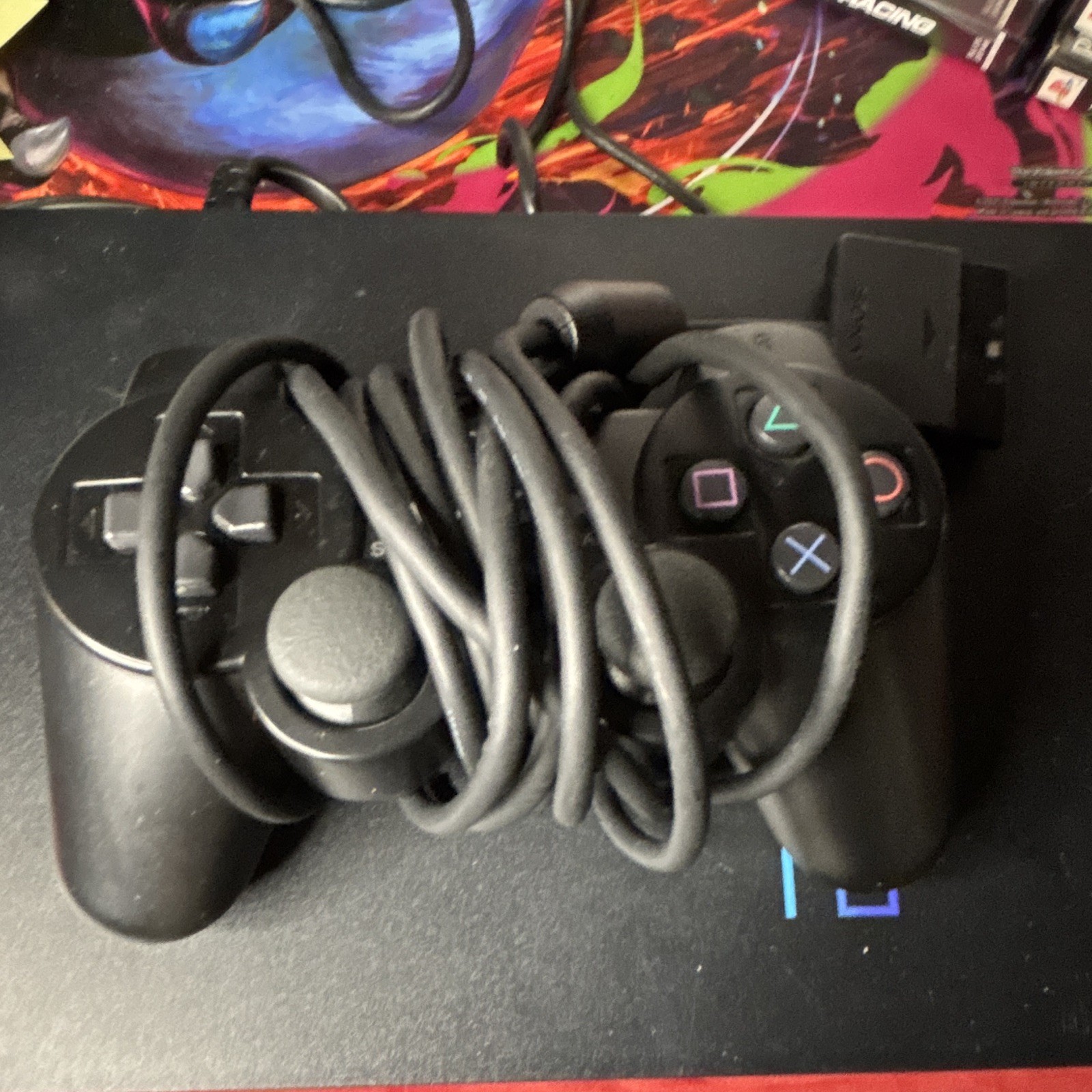 Sony PlayStation 2 PS2 Black Console w/ 2 Wired Controllers NTSC-U/C 480i