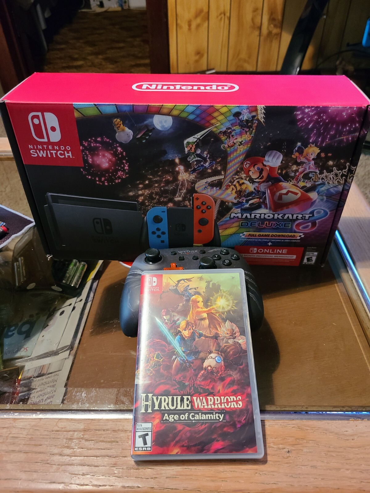 Nintendo Switch with Blue and Red Joy-Con Controllers and Mario Kart 8 Bundle -…