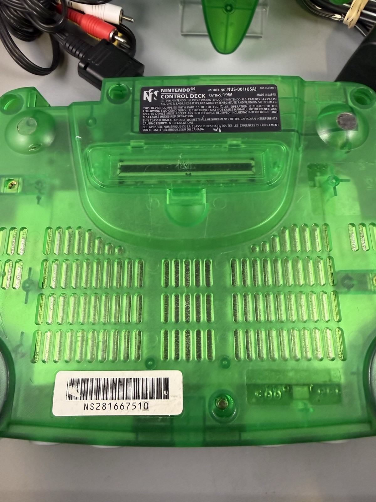 N64 Funtastic Jungle Translucent GREEN Nintendo 64 Gaming Console Excellent Cond